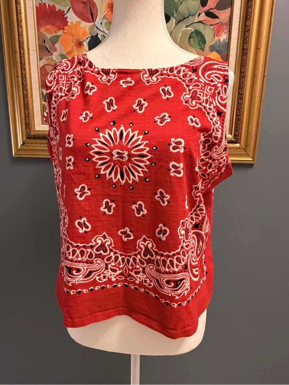 Western Bandana Print Cowboy Women's Top